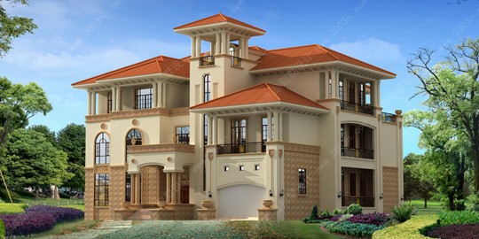 豪华三层别墅设计图纸及效果图