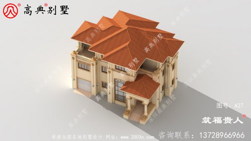 小户型房子欧式三层复式别墅设计图，美观大方