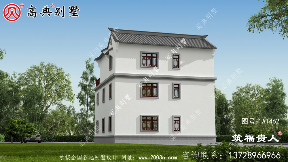 新中式简单时尚的别墅设计图