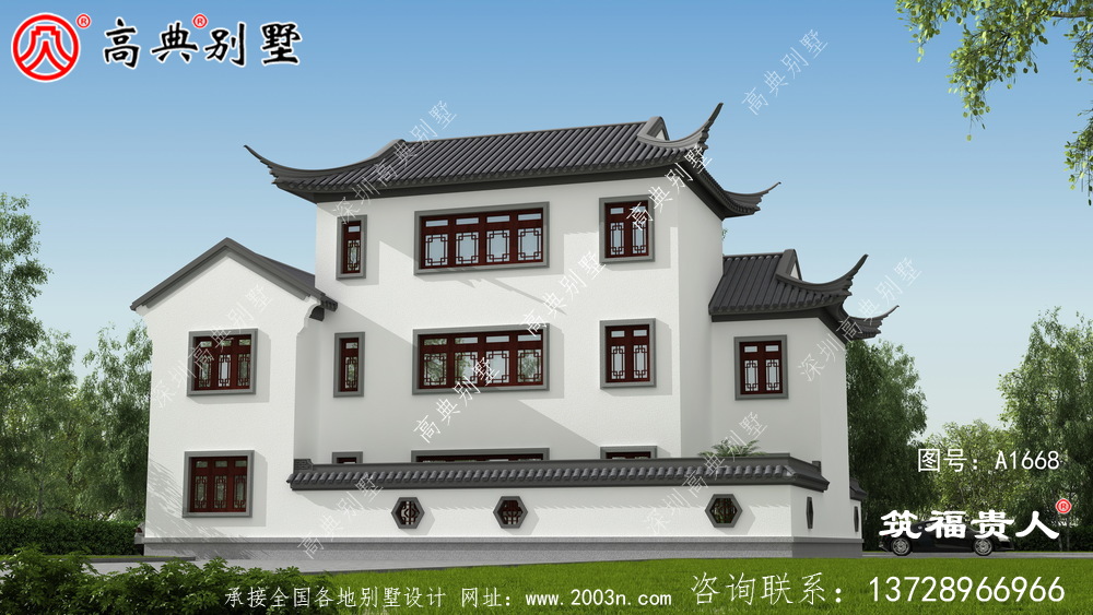 中式三层别墅图纸