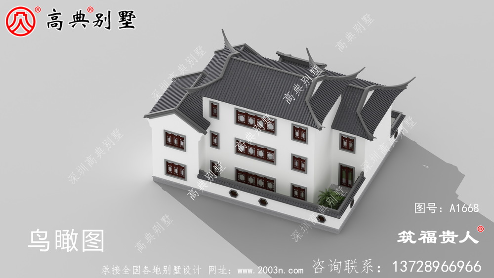 中式三层别墅图纸