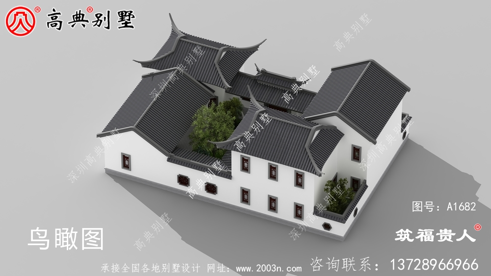 新中式二层自建别墅设计图