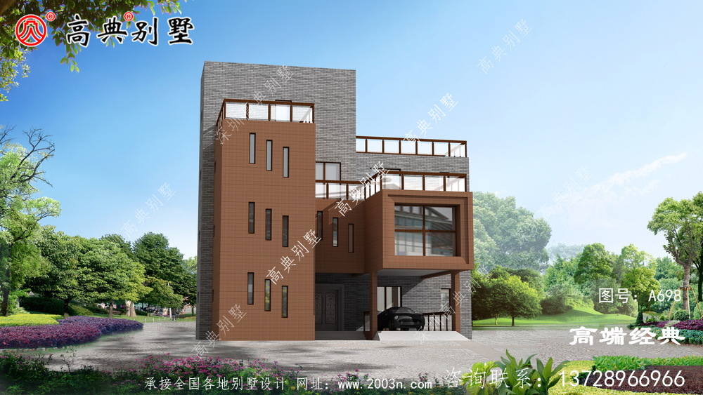 吴江市简单大气四层层楼房图片，设计师最新设计，简约又不失大气