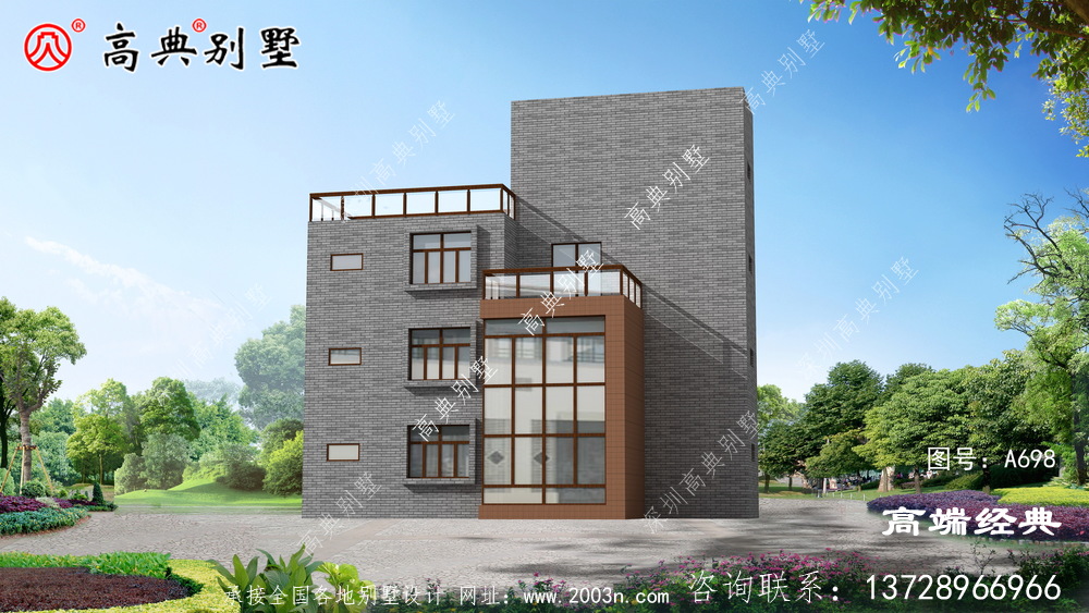 吴江市简单大气四层层楼房图片，设计师最新设计，简约又不失大气